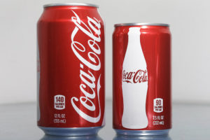 big coke versus small can of coke