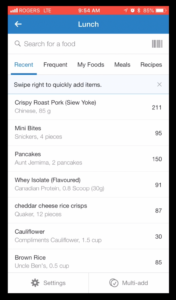 myfitnesspal food diary