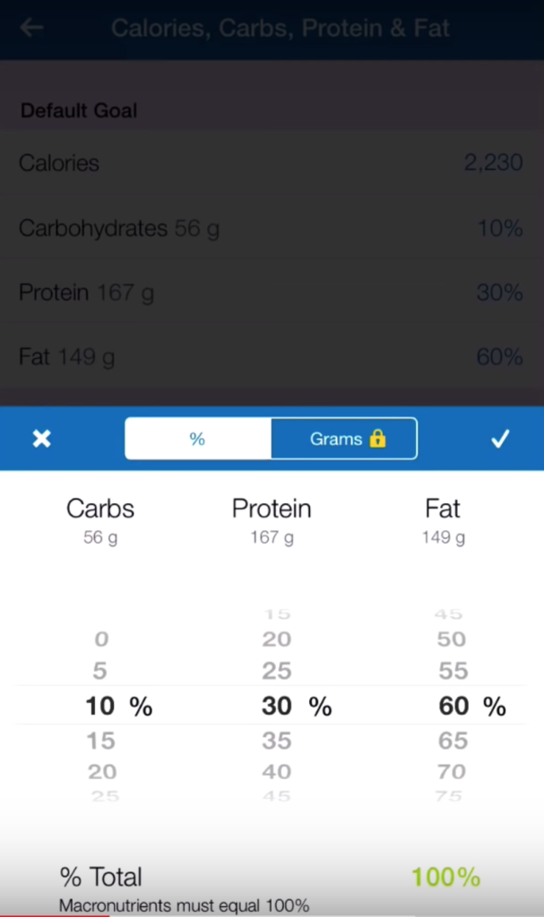 keto macros myfitnesspal